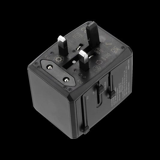 Carregador de Rede Techsuit HHT904-B2 Travel, 20W, 3A, 2 x USB-A - 2 x USB-C, Preto