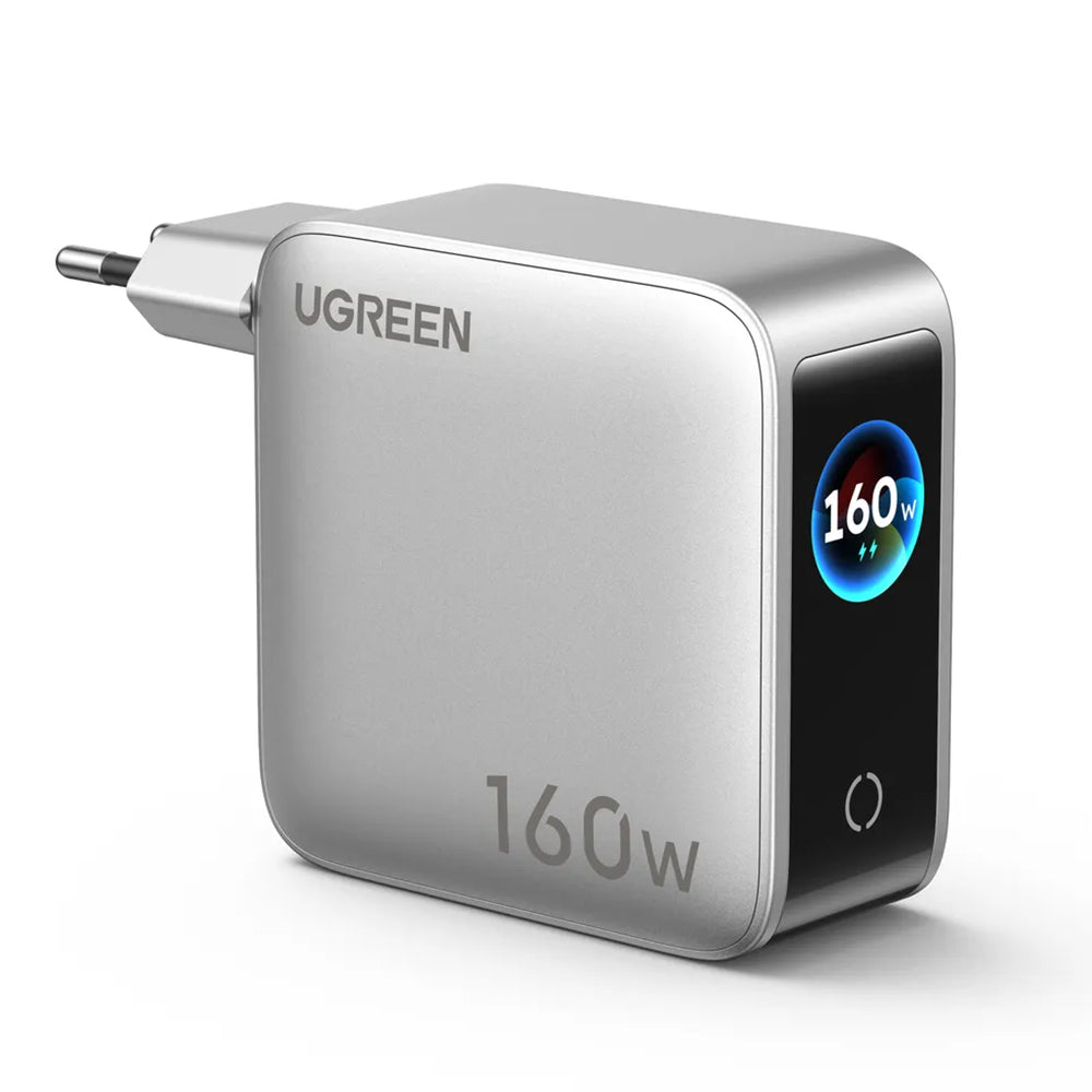 Carregador de rede UGREEN Nexode Pro X774 (65637B) com ecrã, 160 W, 5 A, 1 x USB-A - 4 x USB-C, Cinzento
