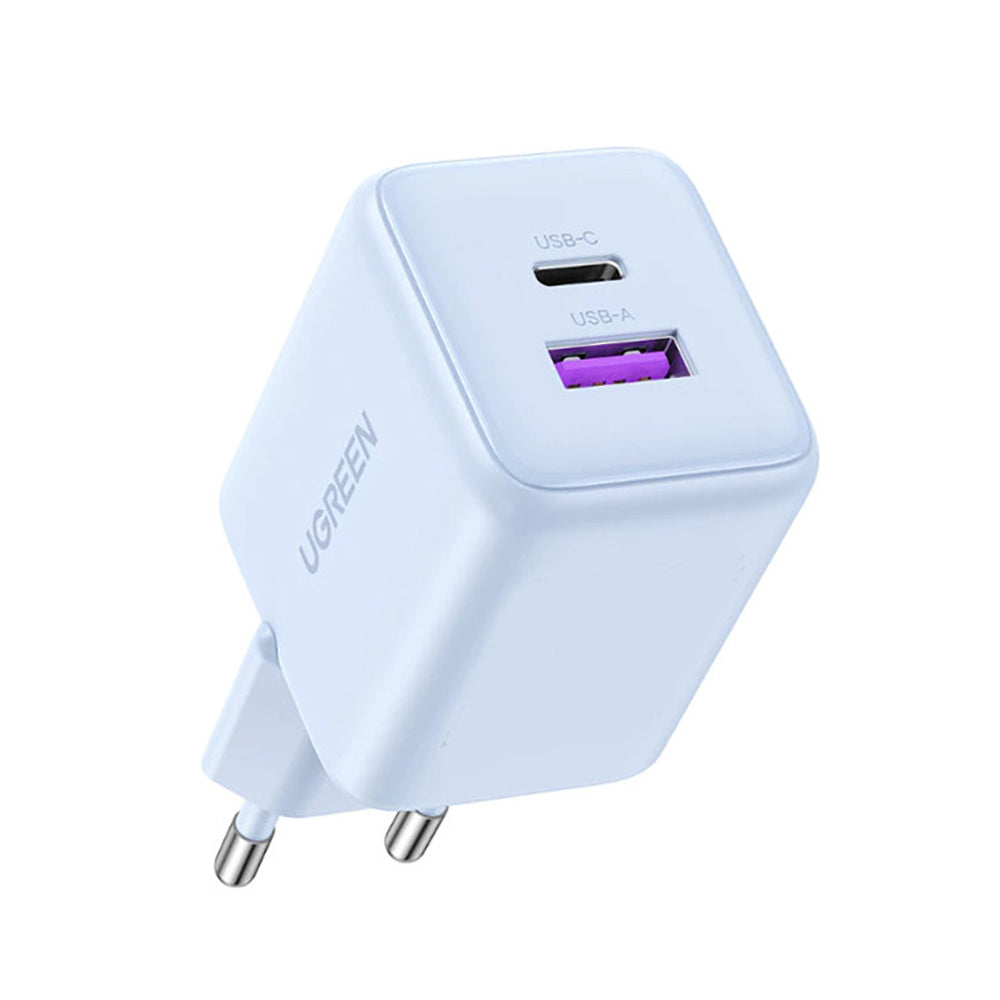 Carregador de Rede UGREEN X516, 30W, 3A, 1 x USB-A - 1 x USB-C, Azul