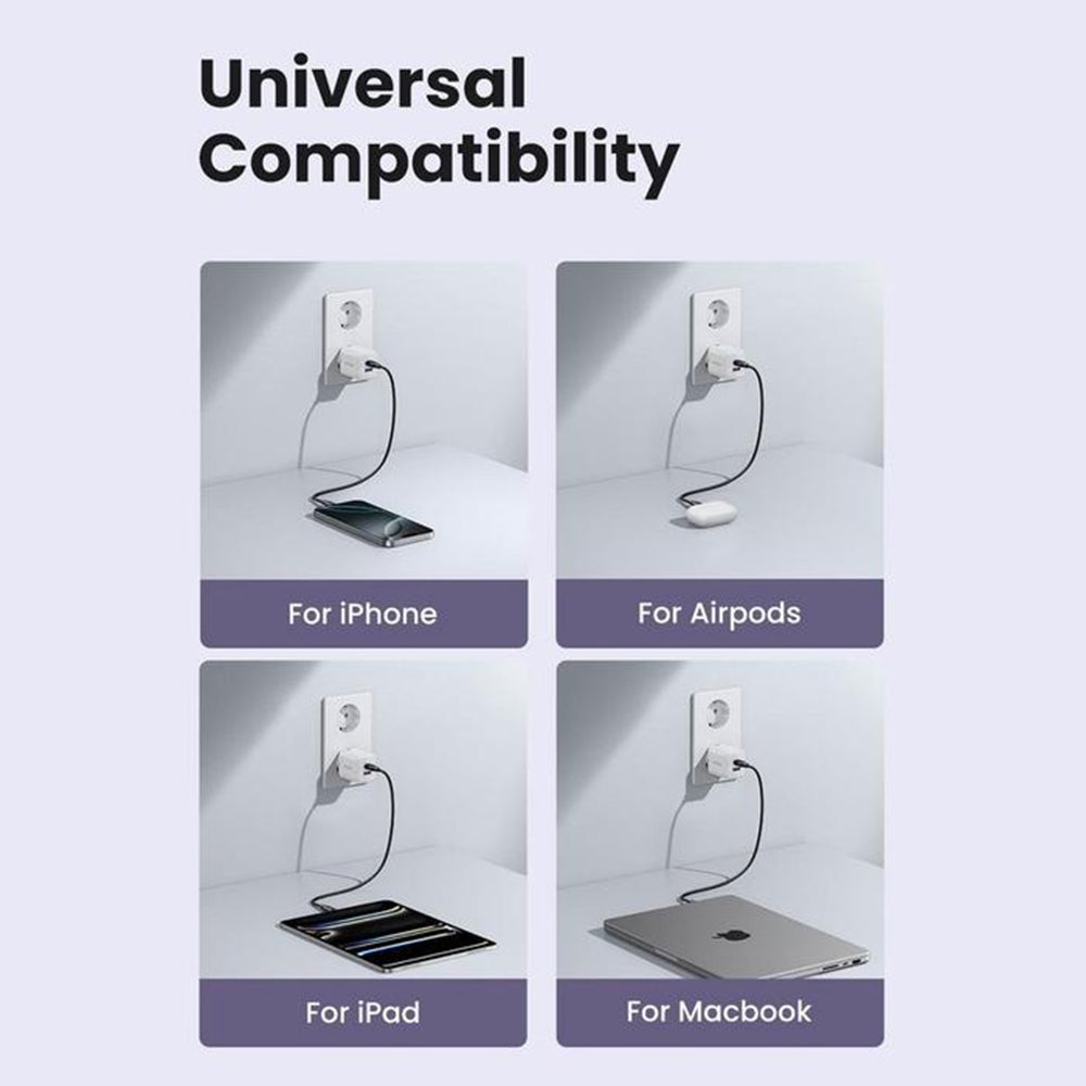 Carregador de Rede UGREEN X516, 30W, 3A, 1 x USB-A - 1 x USB-C, Azul