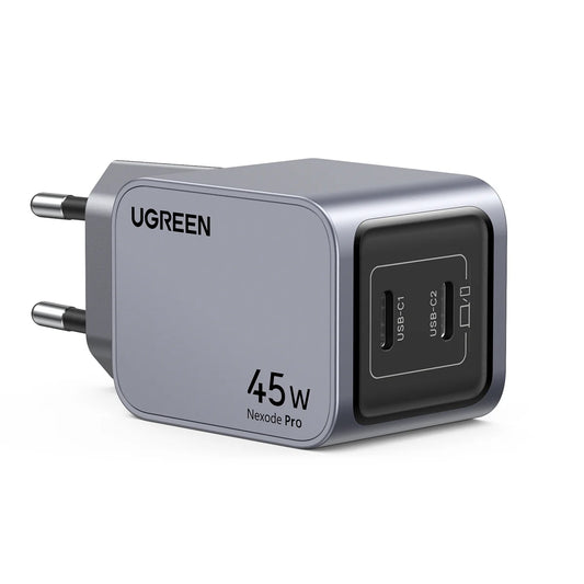 Carregador de rede UGREEN X707 Nexode Pro, 45W, 3A, 2 x USB-C, cinzento