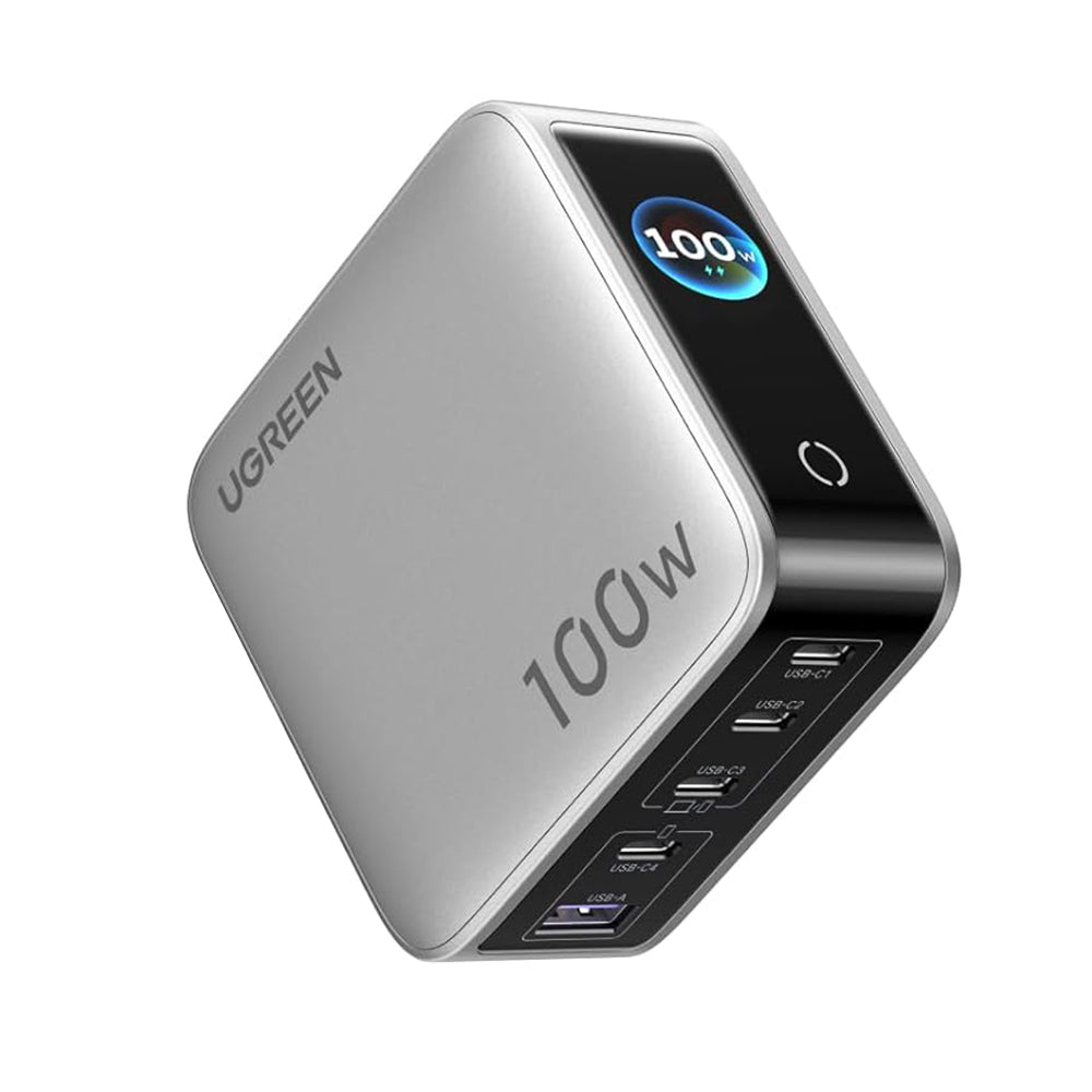 Carregador de Rede UGREEN X773 (65620B), 100W, 1 x USB-A - 4 x USB-C, Cinzento