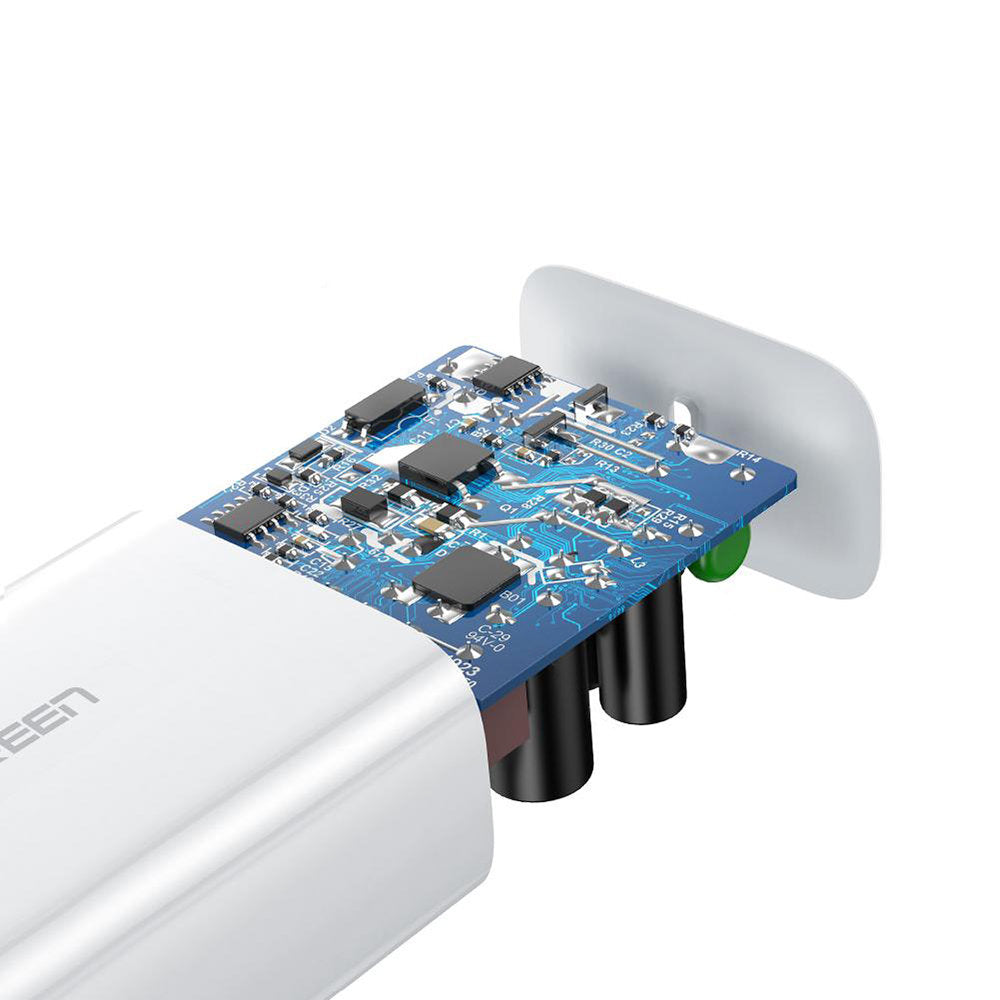 Carregador de rede UGREEN CD127, 30W, 3A, 1 x USB-C, branco