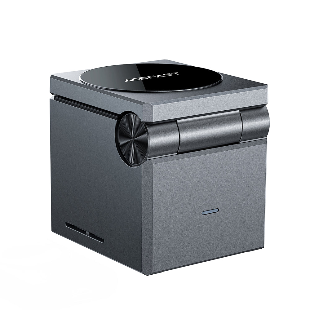 Carregador de Rede Sem Fios Acefast E18 Cubo de Rubik 3em1, 23W, 1.67A, Cinzento