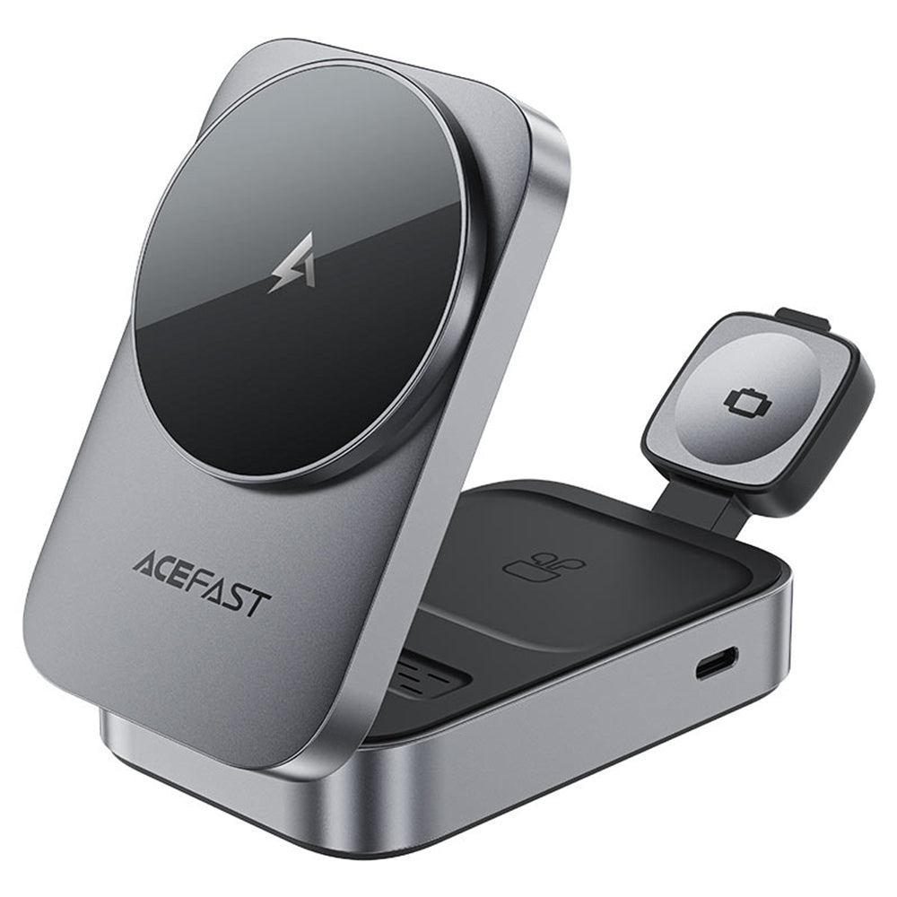Carregador de Rede Sem Fios Acefast E22 3em1, 22.5W, 1.67A, Cinzento