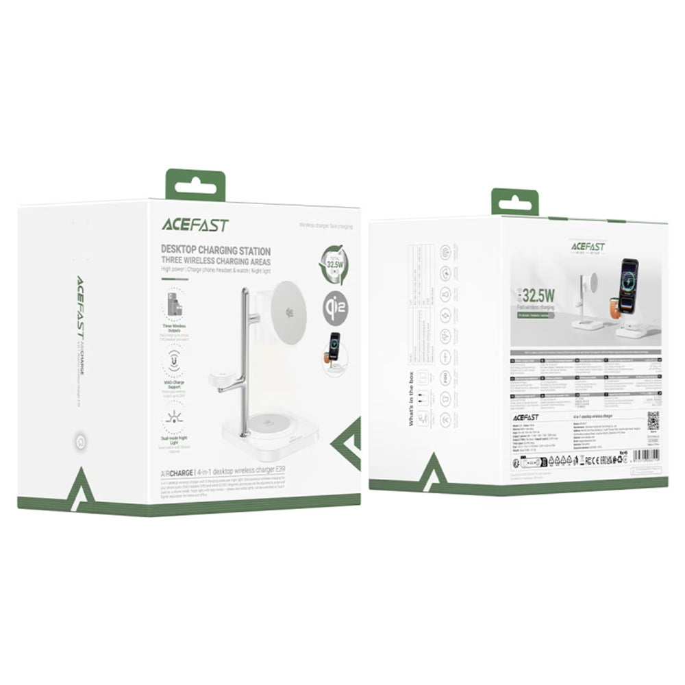 Carregador de Rede Sem Fios Acefast E39 3em1, 32.5W, Branco