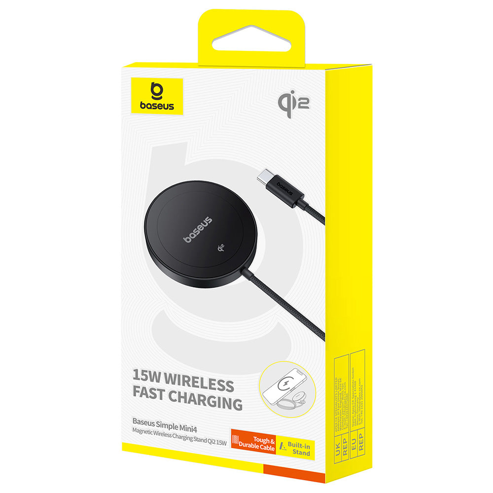 Carregador de Rede Sem Fios Baseus Simple Mini4, 15W, 1.67A, Preto P10273300121-02