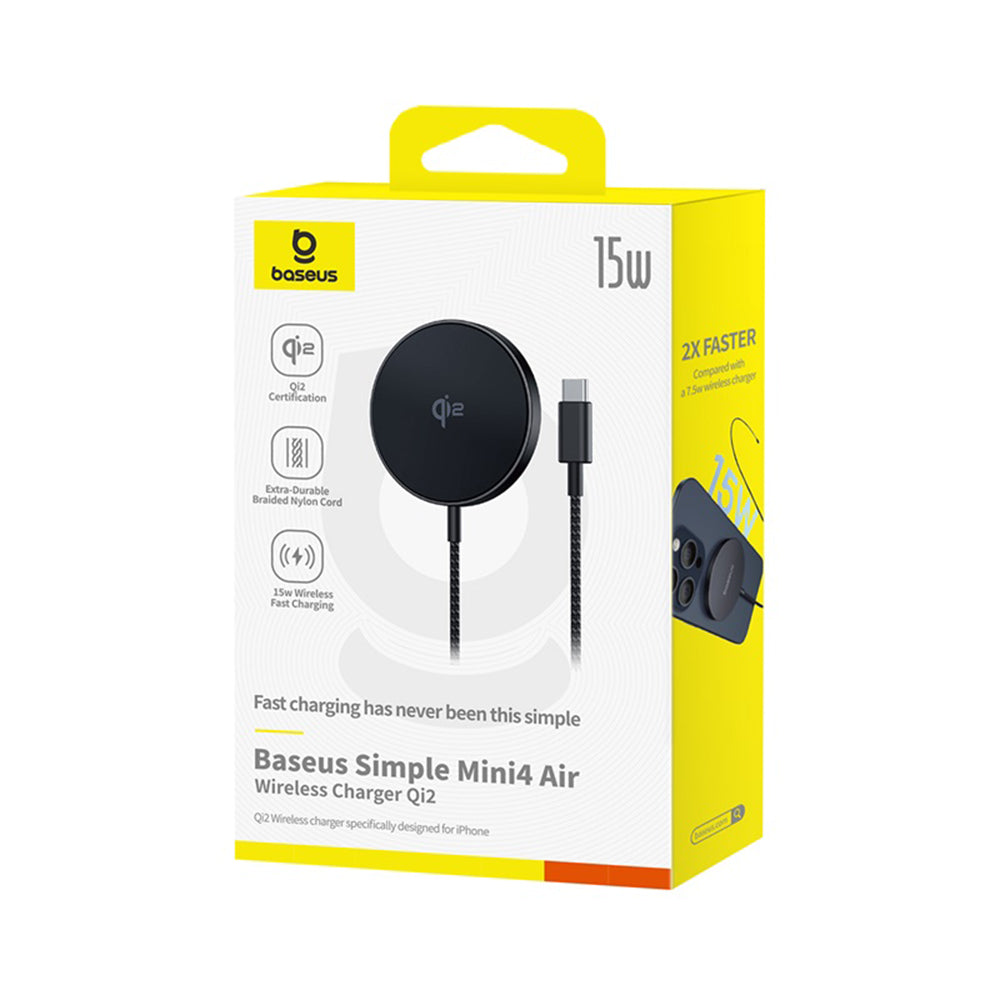 Carregador de Rede Wireless Baseus Simple Mini4 Air, 15W, 1.67A, Preto P10278200111-00