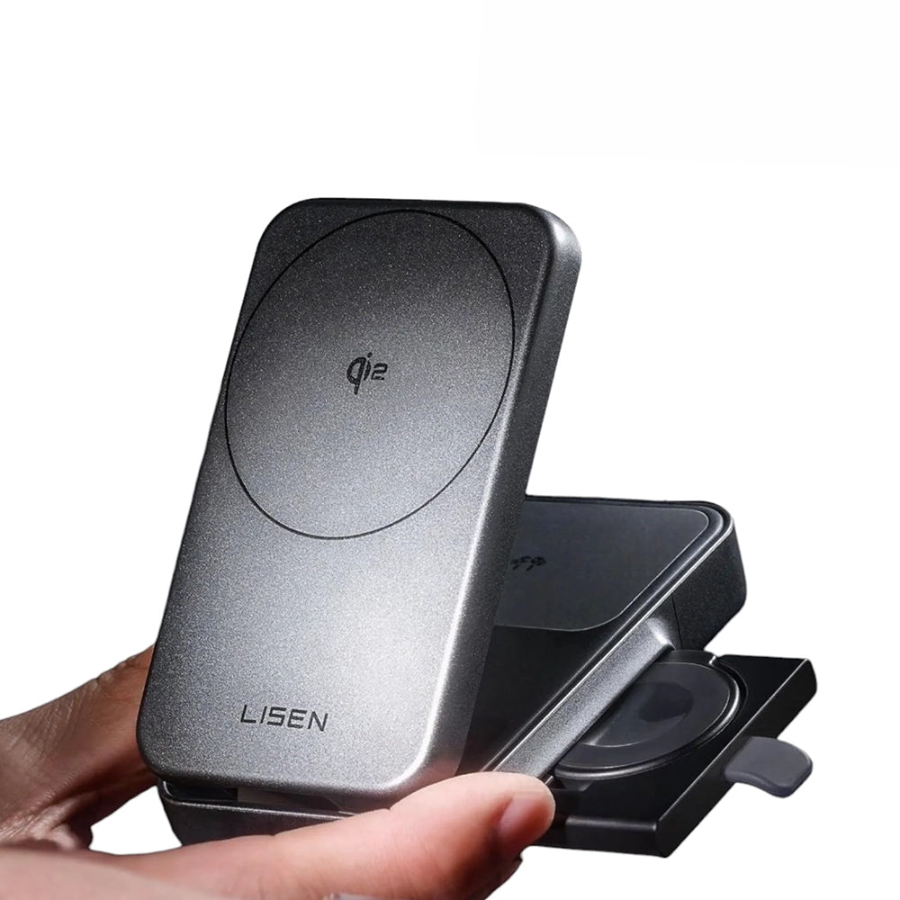 Carregador de Rede Sem Fios Lisen W106 3em1, 15W, 1.67A, Cinzento YL0424120009