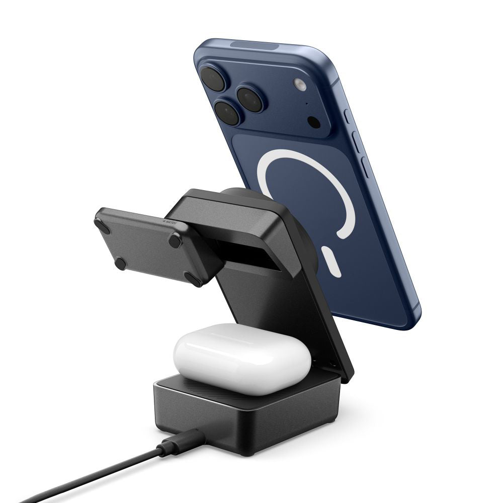 Carregador de Rede Sem Fios Spigen EF323MQ Essential 3in1, 25W, Preto ACH10398