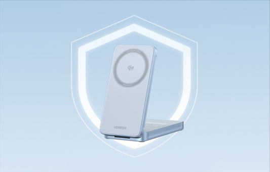 Carregador de Rede Wireless UGREEN MagFlow 2in1, 25W, Azul