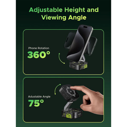 Carregador de Rede Sem Fio UGREEN Genshin Impact Ed.W702 2n1, 25W, 1.67A, 1 x USB-C, Preto