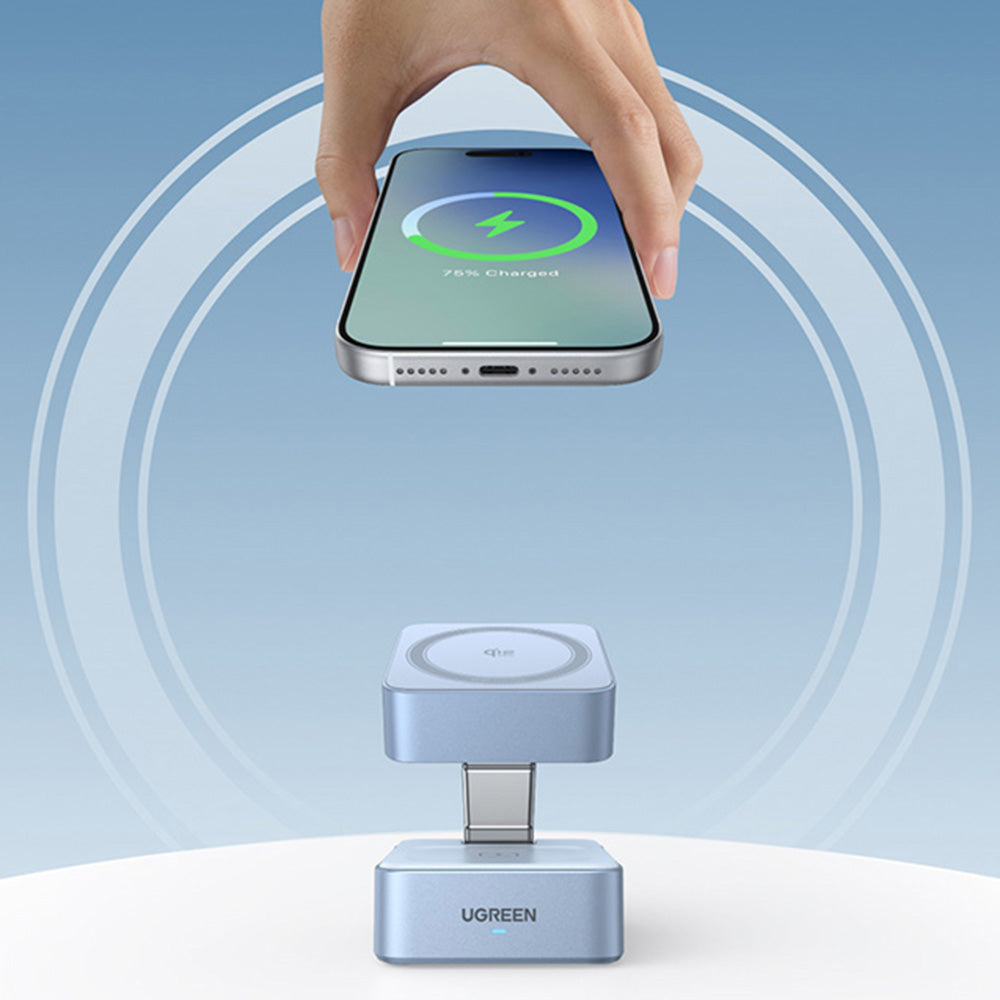 Carregador de Rede Sem Fios UGREEN W752 2in1, 35W, 3A, 1 x USB-C, Azul