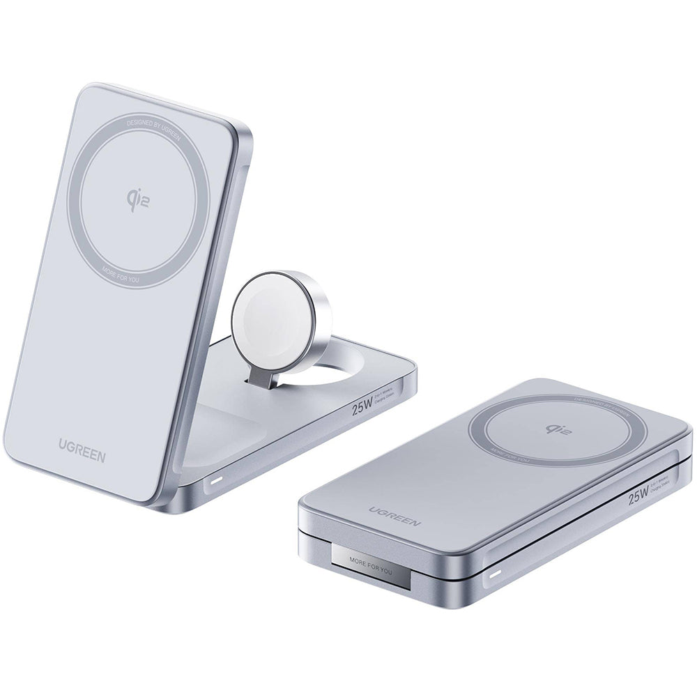 Carregador de Rede Wireless UGREEN W757 (65901) 3in1, 25W, Azul
