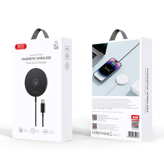 Carregador de rede sem fios XO Design CX022, 15W, 1,67A, preto