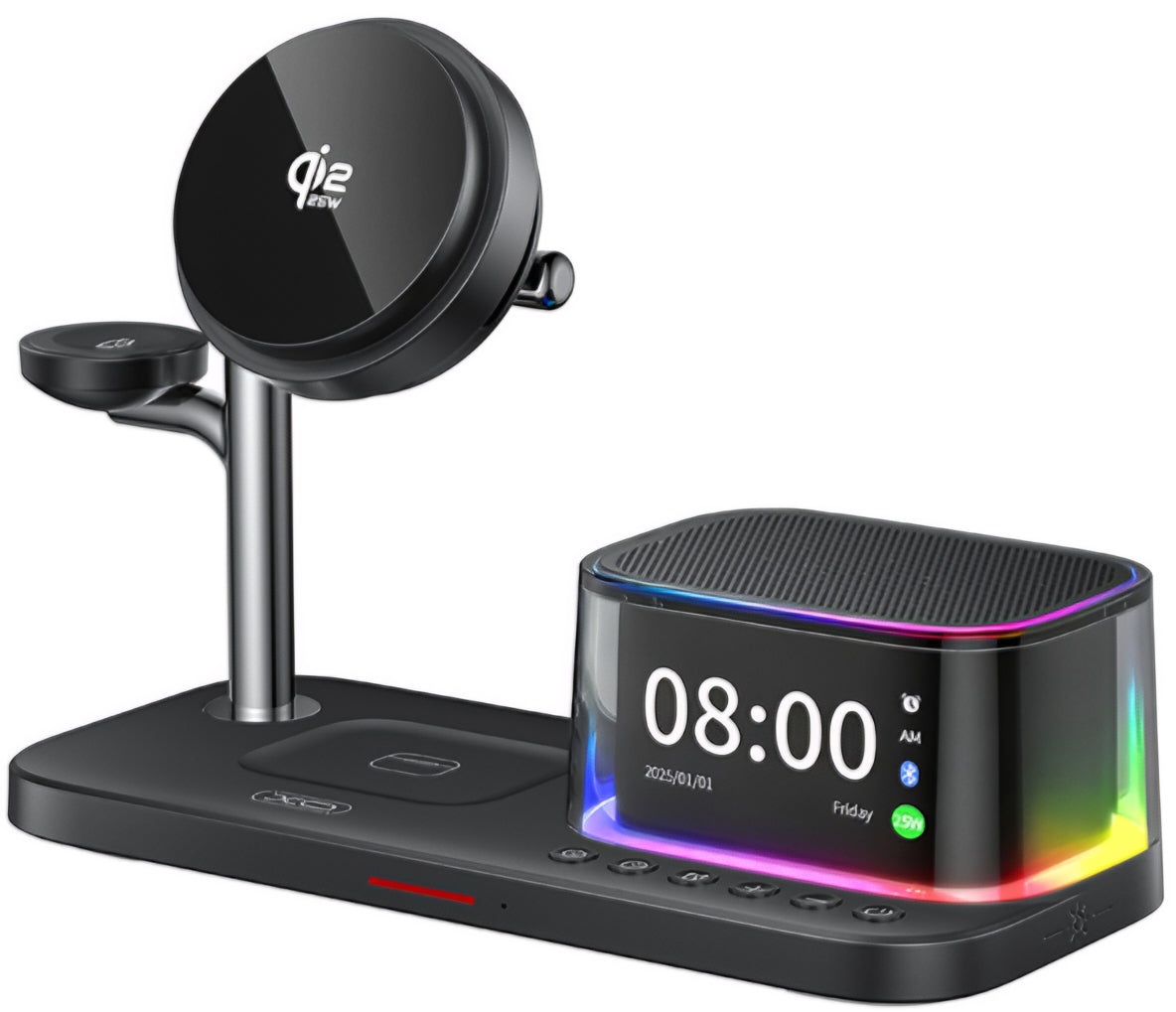 Carregador de Rede Sem Fios XO Design CX045 3em1, 25W, Preto