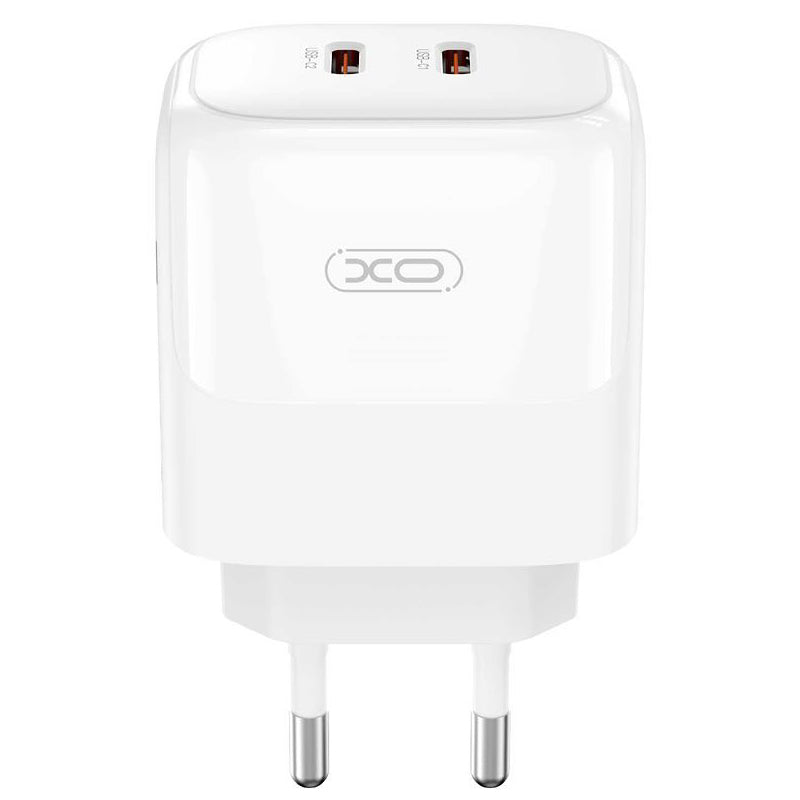Carregador de rede XO Design L140, 35W, 3A, 2 x USB-C, branco