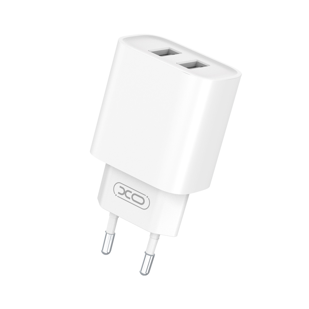 Carregador de Rede XO Design CE02C, 10.5W, 2.1A, 2 x USB-A, Branco