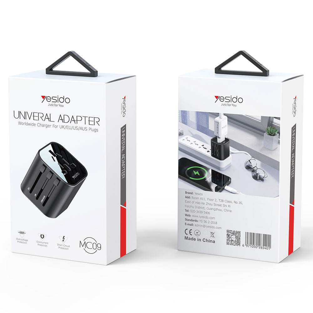 Adaptador de Rede Yesido MC09 Travel, Preto