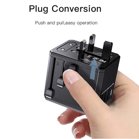 Carregador de Rede Yesido MC10 Travel, 12W, 2.4A, 1 x USB-C - 3 x USB-A, Preto