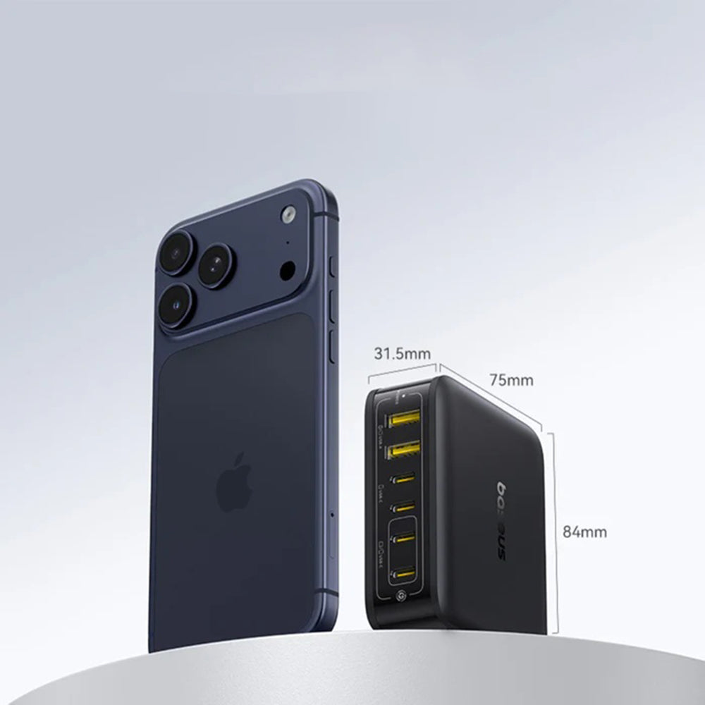 Carregador Estação Baseus EnerFill FH21, 120W, 3.25A, 2 x USB-A - 4 x USB-C, Preto E0120T00