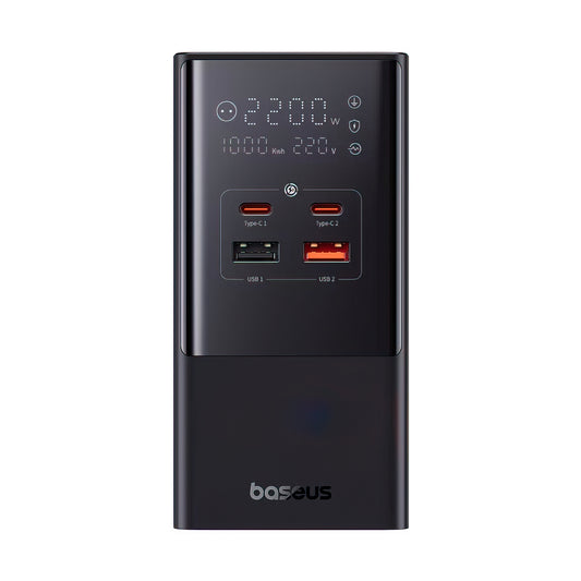 Carregador Estação Baseus PowerCombo Tower, 100W, 5A, 2 x Schuko - 2 x USB-A - 2 x USB-C, Preto E00023609113-00