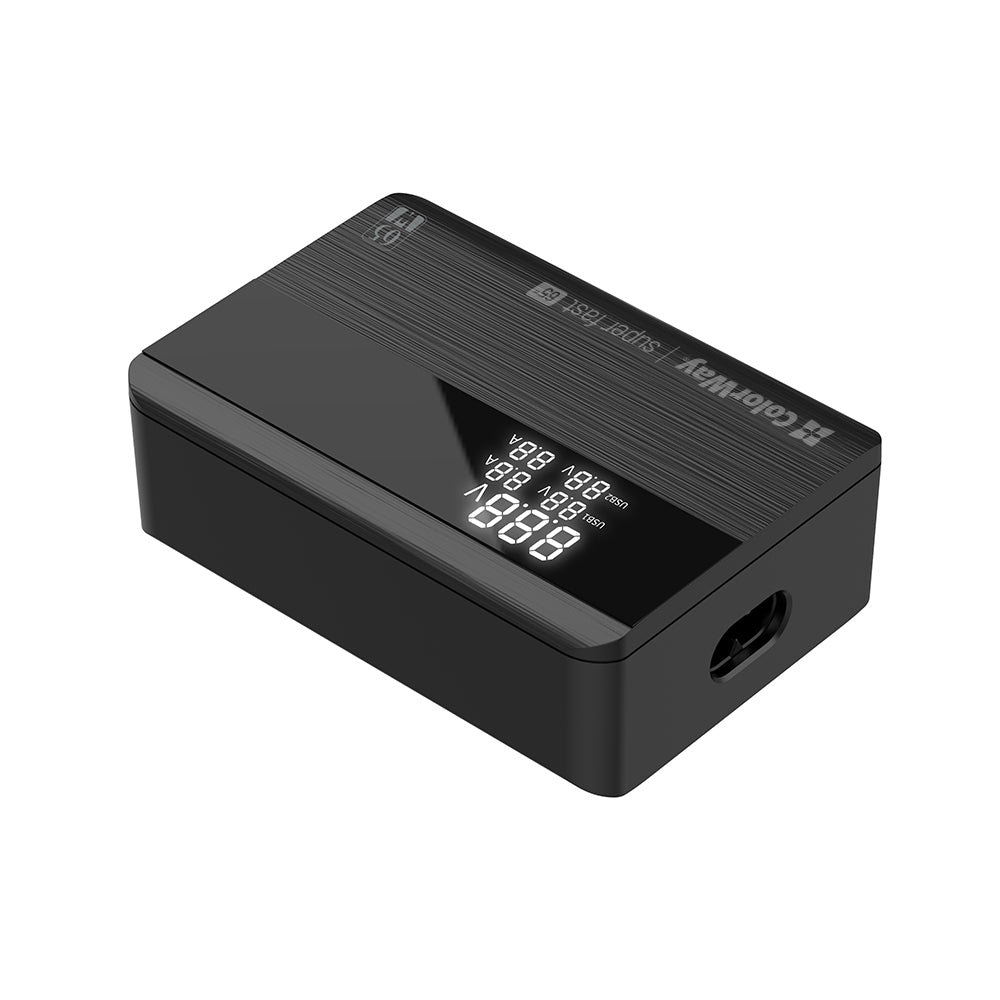 Carregador Estação ColorWay Display, 65W, 3.25A, 2 x USB-A - 2 x USB-C, Preto