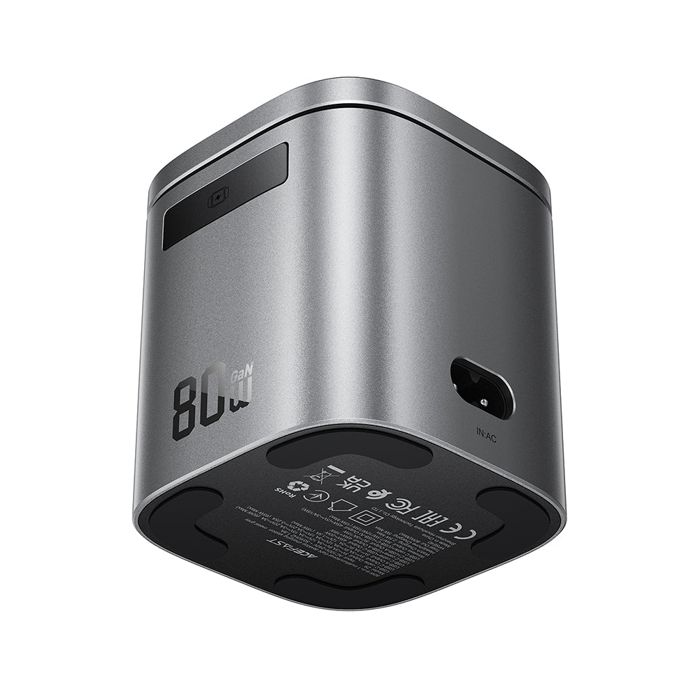 Carregador Estação com Cabo USB-C Acefast Z9 QI 6in1, 80W, 1 x USB-C - 1 x USB-A, Preto