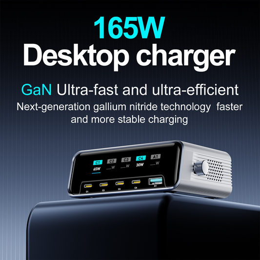Carregador Estação OEM WLX-60G, 140W, 5A, 1 x USB-A - 4 x USB-C, Cinzento