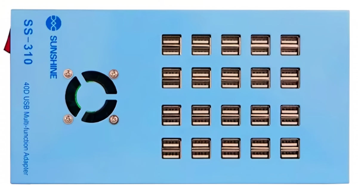 Carregador Estação Sunshine SS-310, 40 x USB-A, Azul