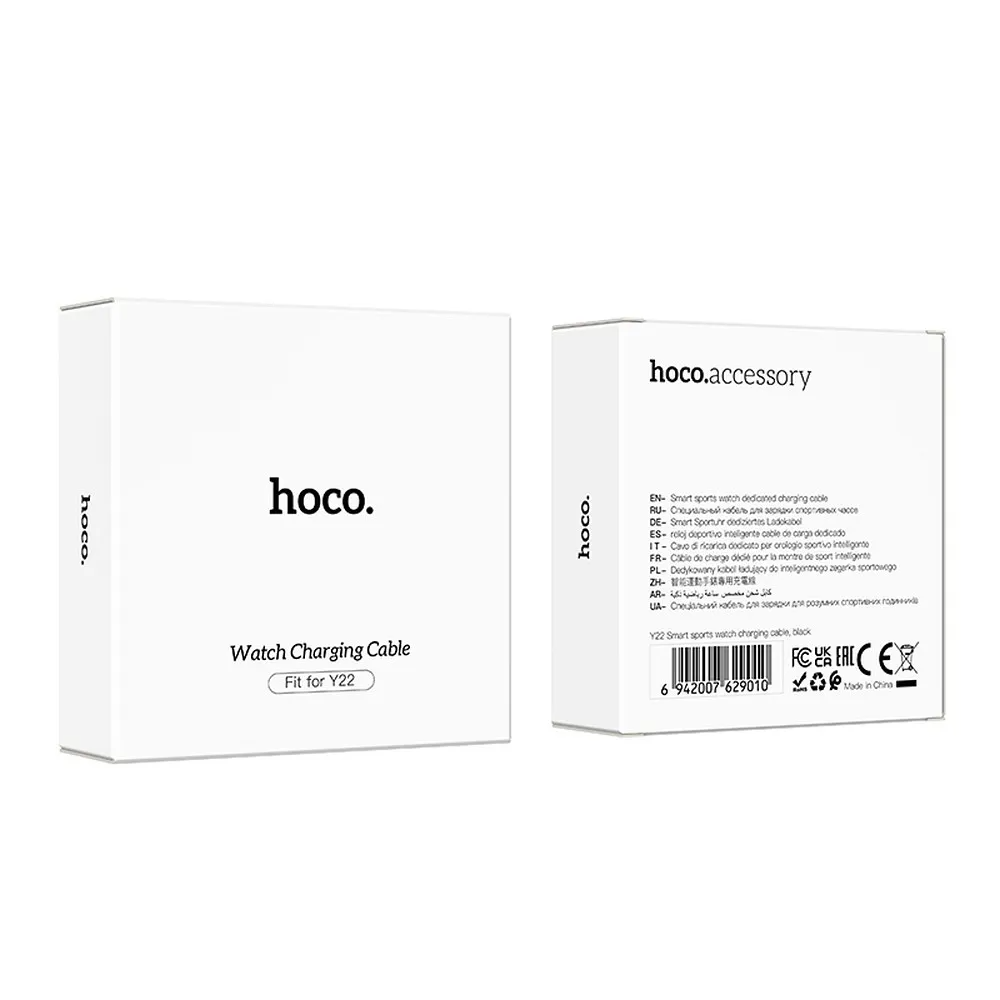 Cabo de Carregamento para Smartwatch HOCO Y22, USB-A, Preto