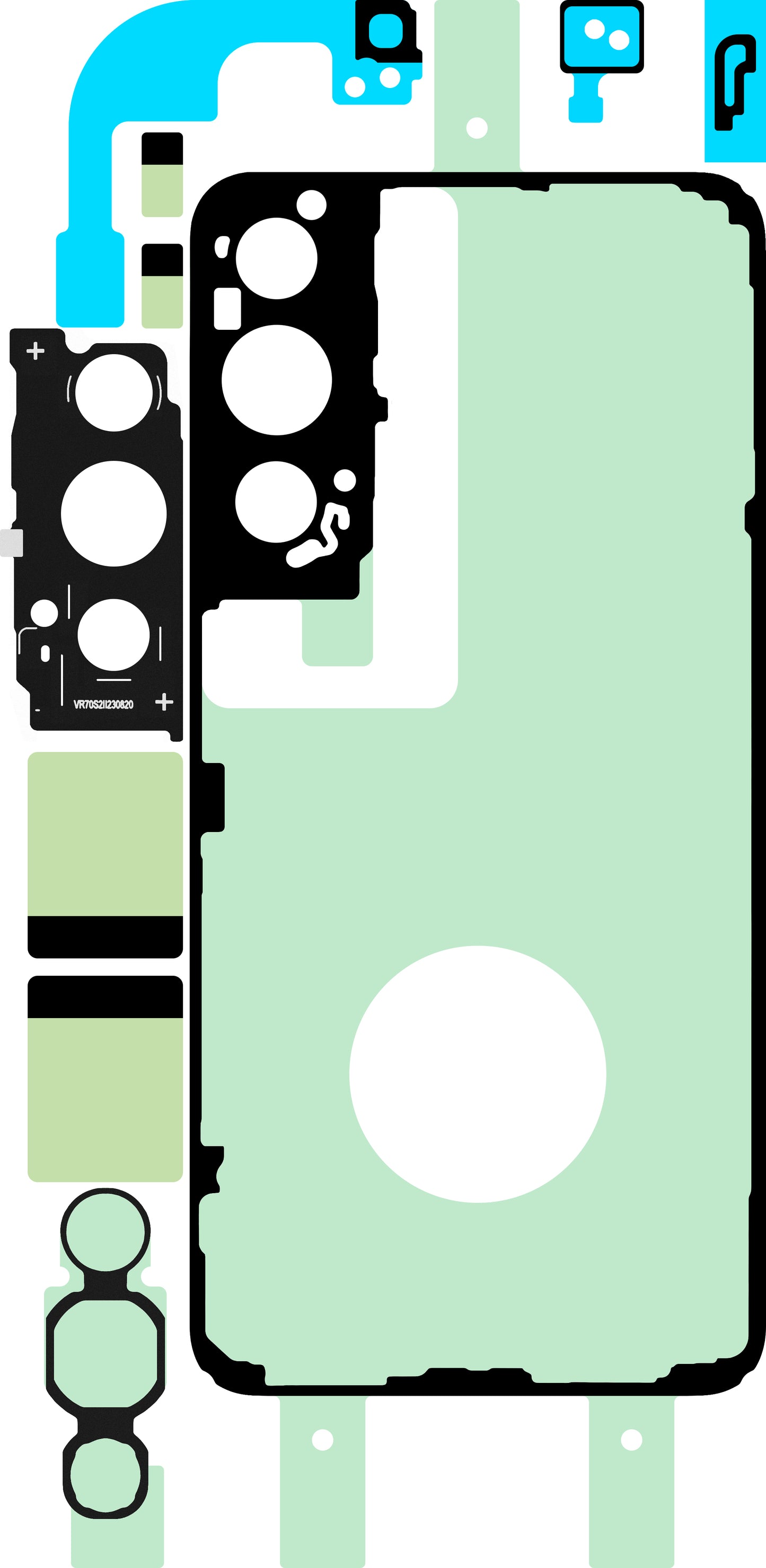 Kit Adesivo Tampa da Bateria Samsung Galaxy S22 5G S901, Service Pack GH82-27496A