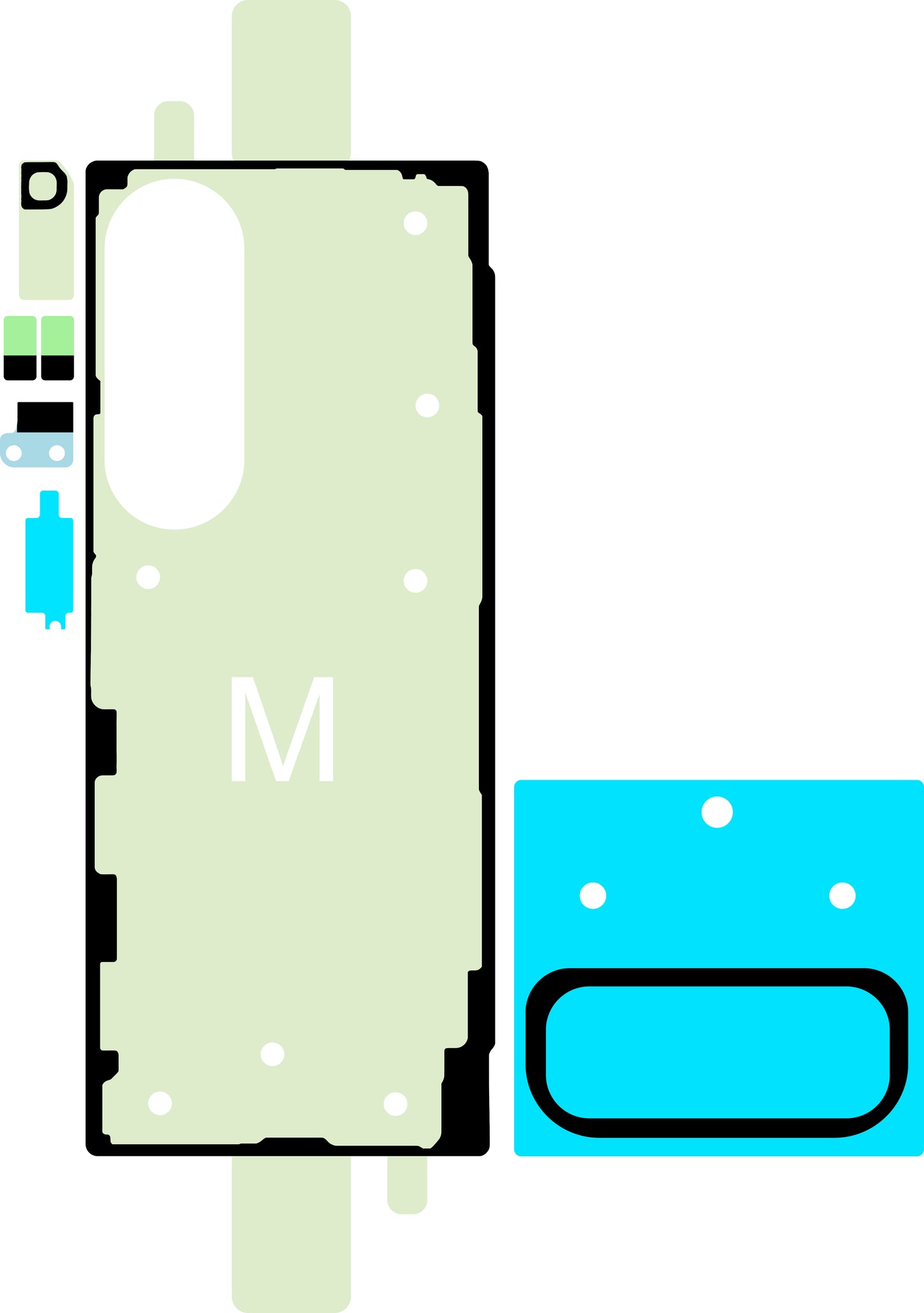 Kit Adesivo Tampa da Bateria Samsung Galaxy Z Fold6 F956, Service Pack GH82-35139A