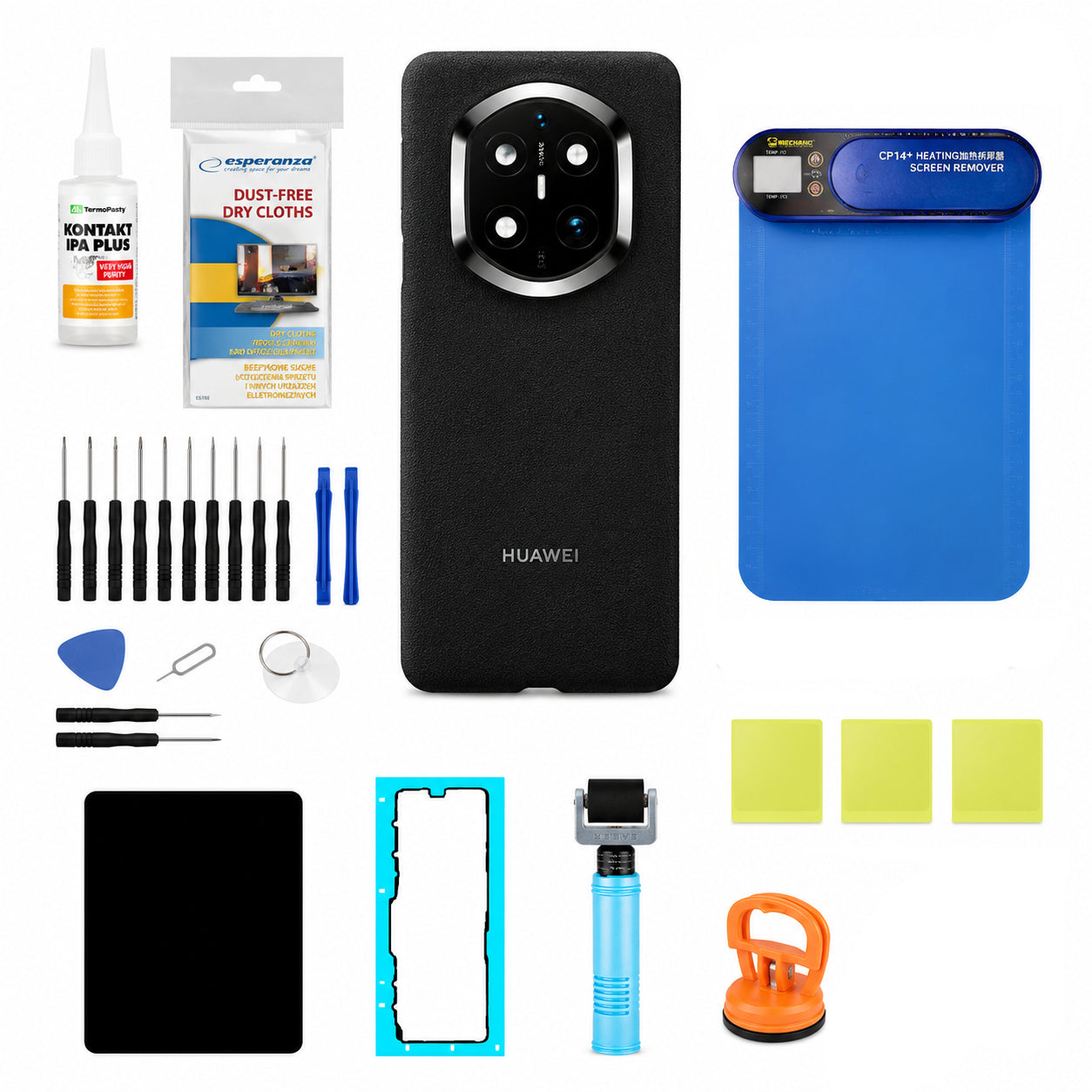 Kit Tampa de Bateria Huawei Mate X7 Preto Service Pack e Ferramentas de Serviço Dedicadas