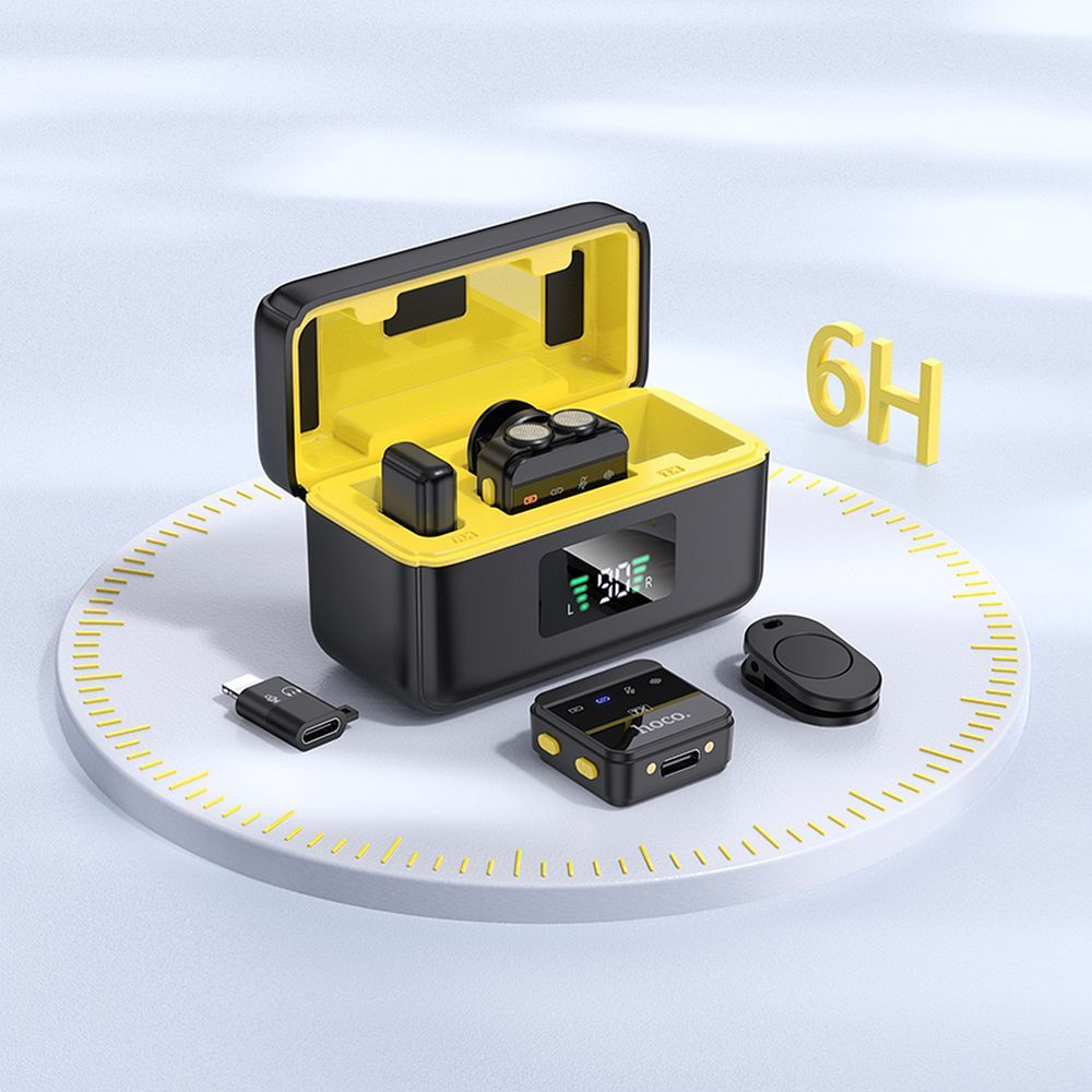 Lavalier HOCO L17, USB-C / Lightning, Conjunto de 2 Peças, Preto