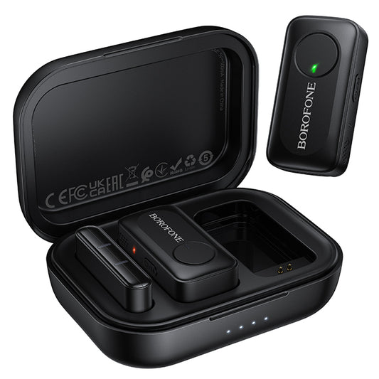 Lavalier Borofone BFK17 Lemai, USB-C, Conjunto de 2 peças, Preto