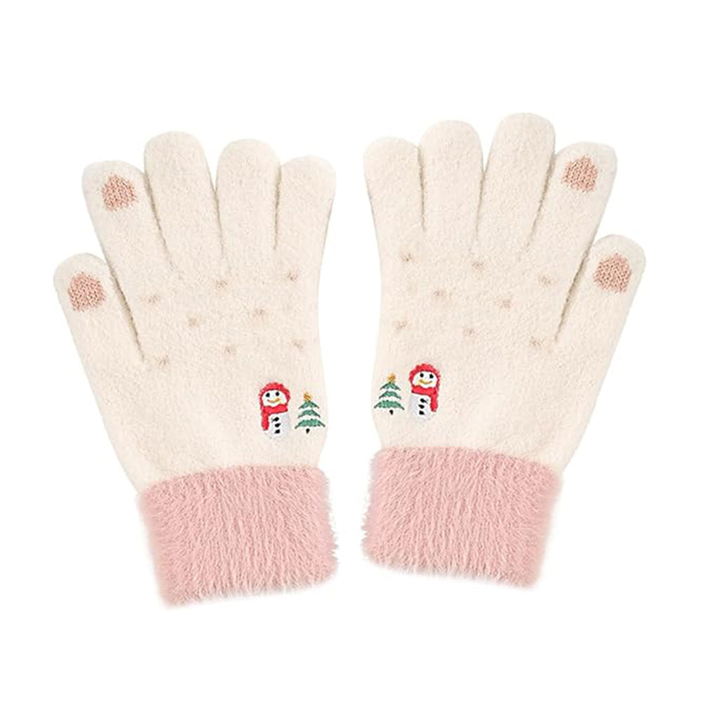 Techsuit Women's Winter Touchscreen Gloves ST0011, Size 17cm, White