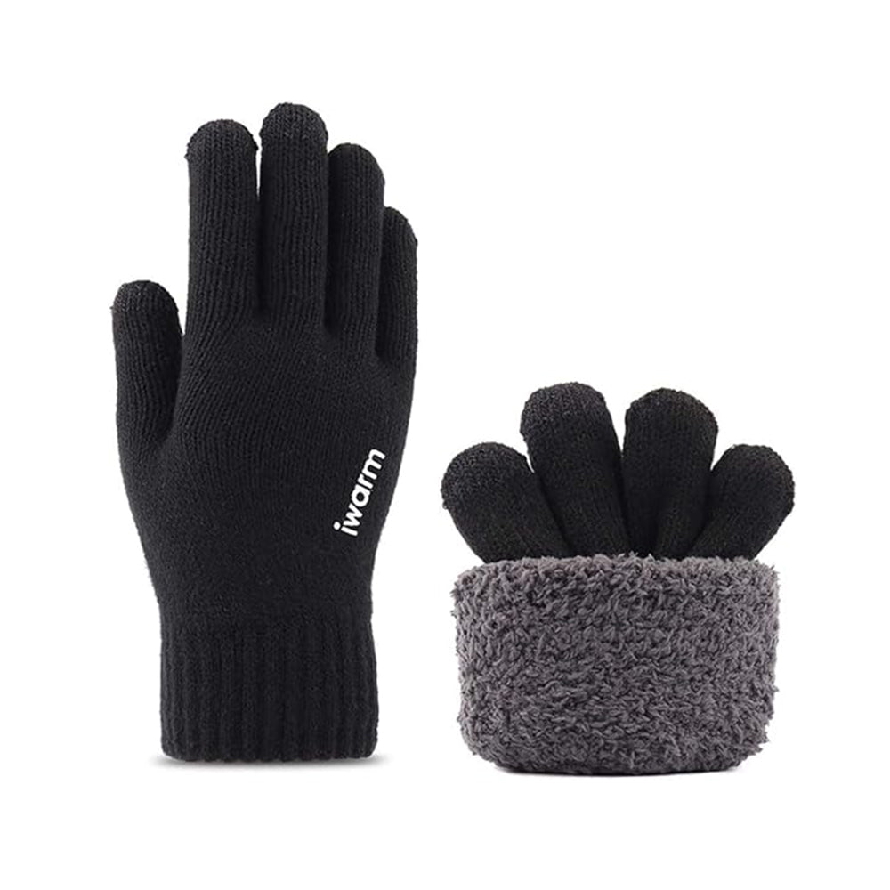 Iwarm ST0018 Touchscreen Winter Gloves, Size 23cm, Black