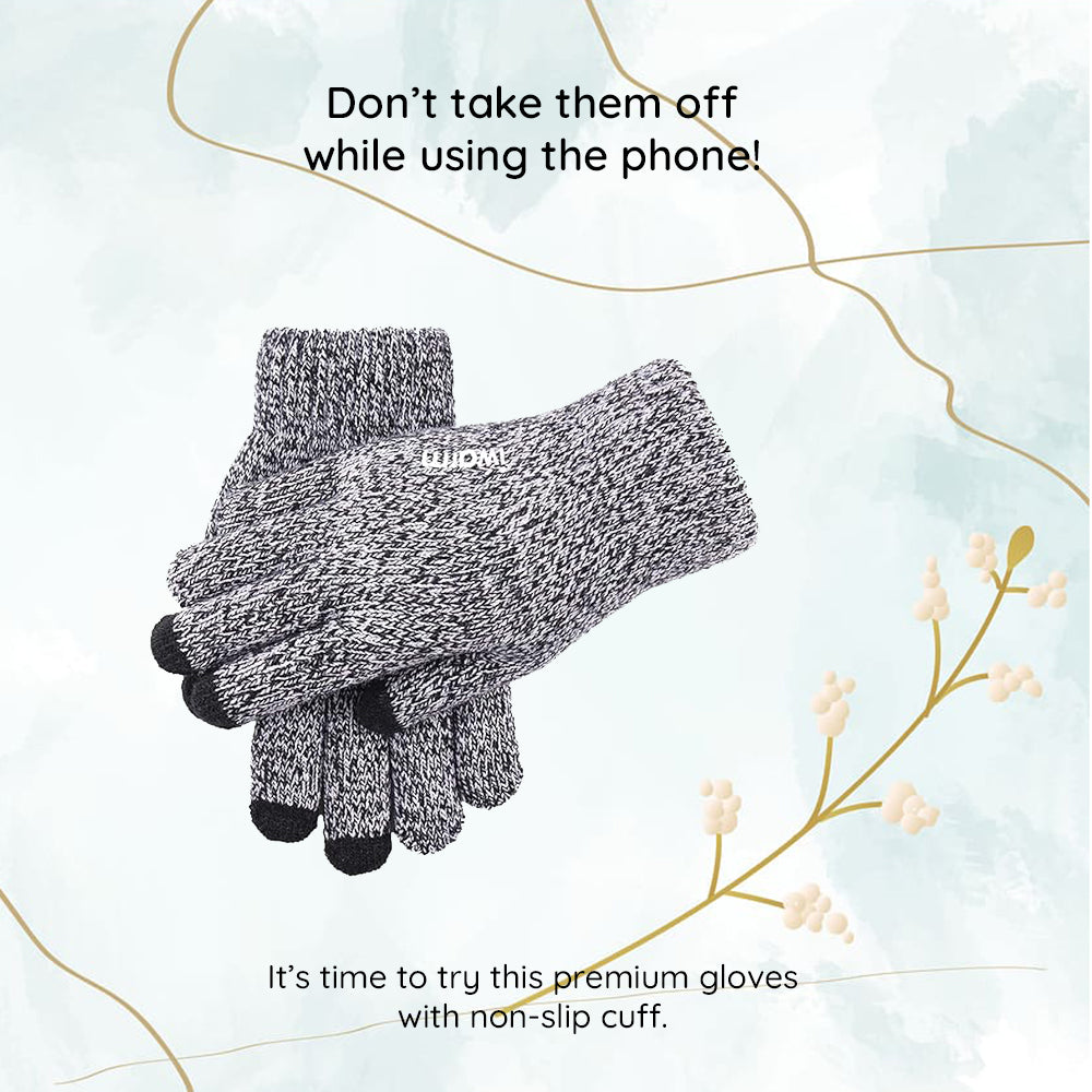 Iwarm ST0018 Touchscreen Winter Gloves, Size 23cm, Black