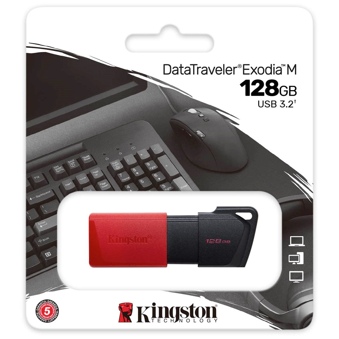 Memória Externa USB-A 3.2 Kingston DT Exodia M, 128Gb DTXM/128GB
