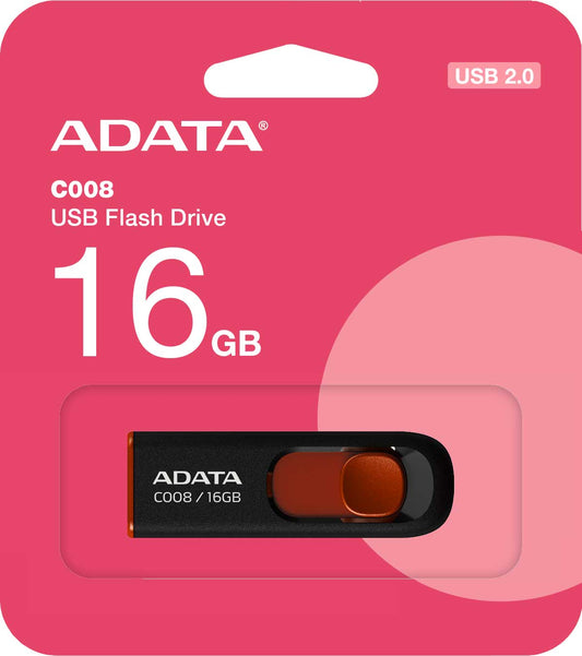 Memória externa USB-A Adata C008, 16Gb AC008-16G-RKD