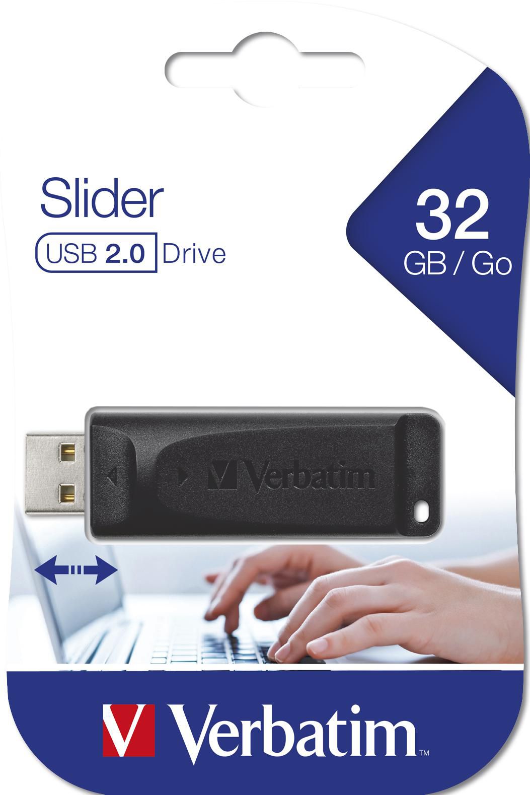 Memória Externa USB-A Verbatim PenDrive Slider, 32Gb 98697