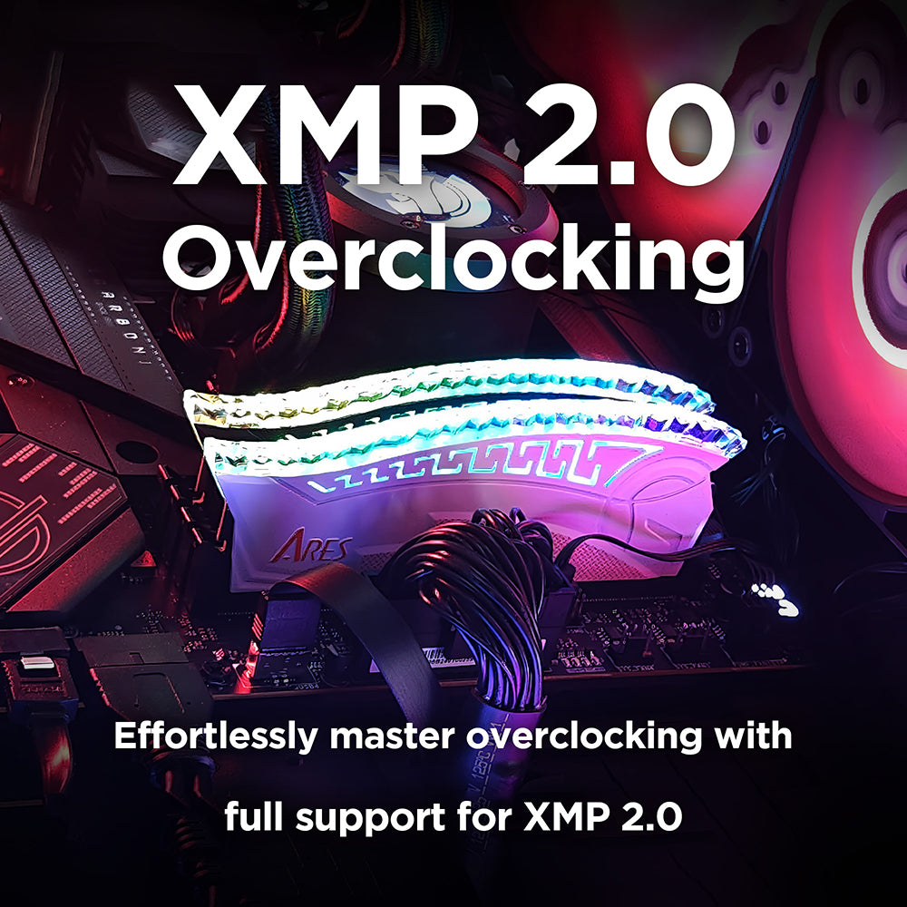 Memória RAM Dato Ares Armor, DDR4, RGB, 2 x 8GB, 3600Mhz, CL18, Preta AMRGB8GX216G36K