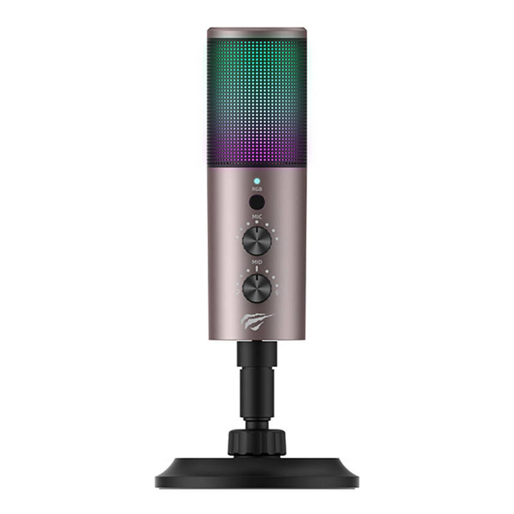 Microfone Gaming HAVIT GK61, RGB, USB-C, Cinzento