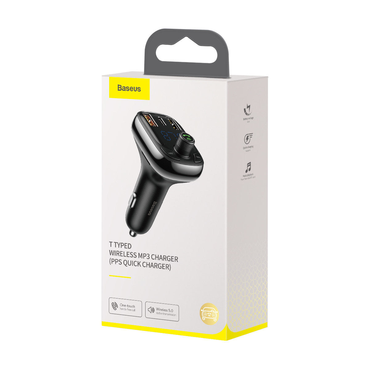 Baseus S-13 Modulador FM Bluetooth, 2 x USB-A - 1 x USB C - 1 x microSD CCMT000101