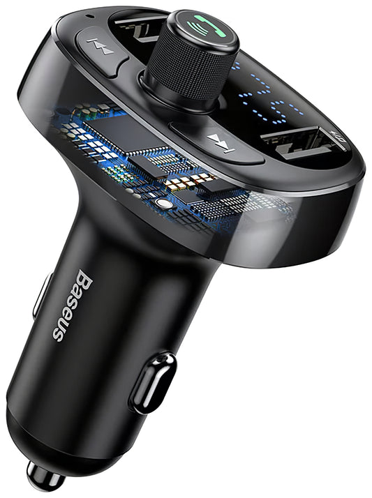 Baseus S-09 Modulador FM Bluetooth, 2 x USB-A - 1 x microSD