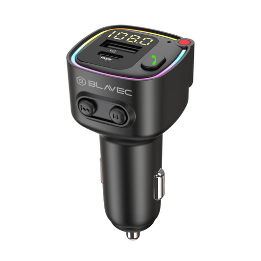 Modulador FM Bluetooth Blavec Flash TR-02, 1 x USB-A - 1 x USB-C