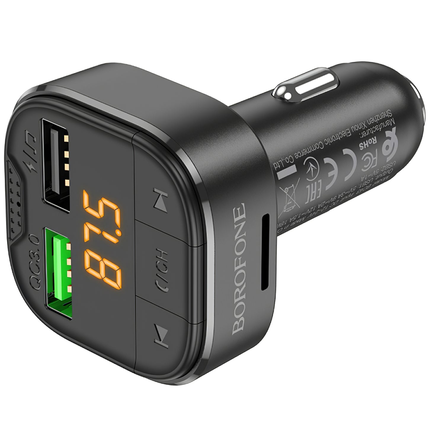 Modulador FM Bluetooth Borofone BC43 Flash, 2 x USB-A - 1 x microSD
