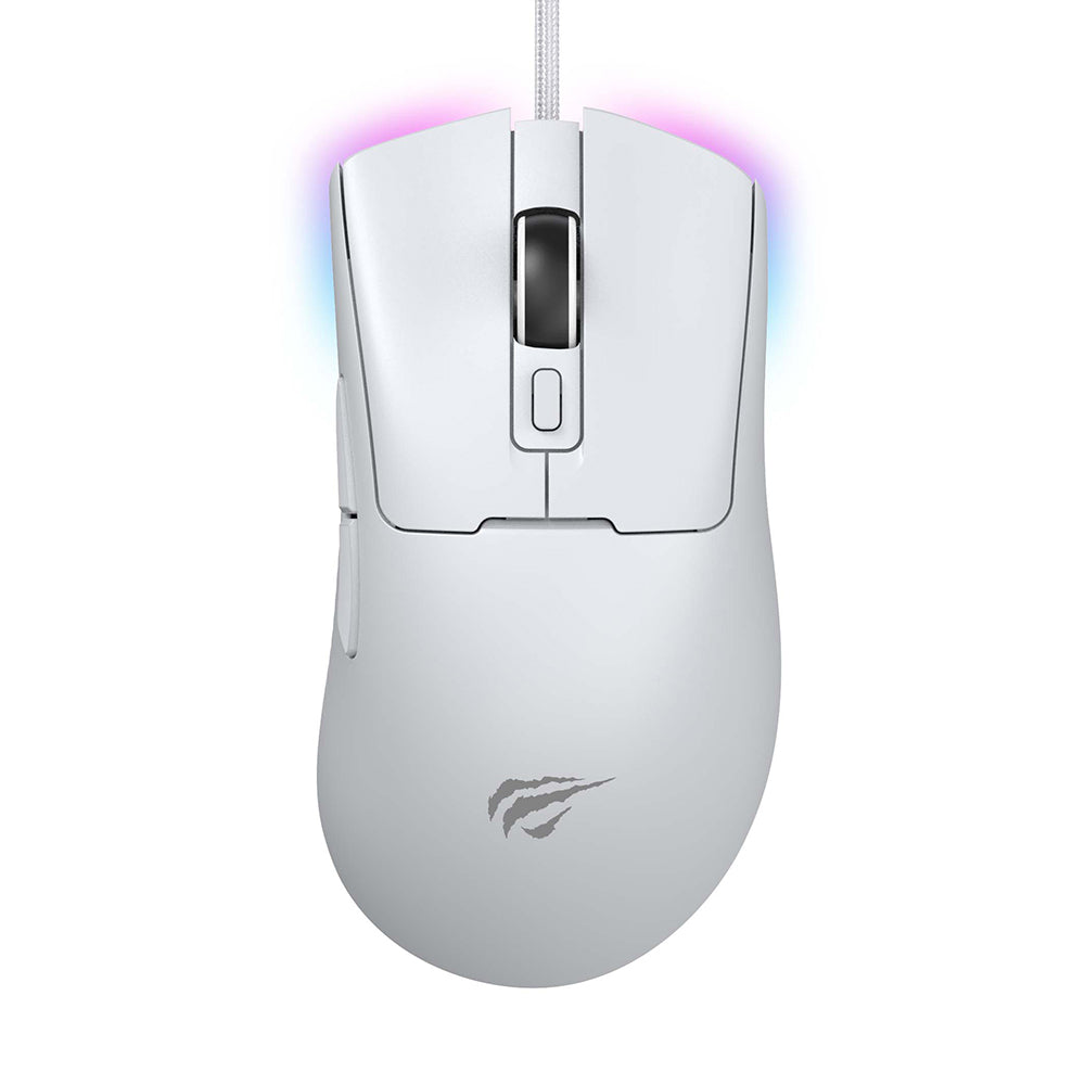 Mouse Gaming Wired USB HAVIT MS966, RGB, 800DPI - 12000DPI, 1.6m, Branco