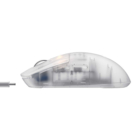 Mouse Gaming Wireless HAVIT MS970WB Pro, 800DPI - 12000DPI, BT / Wi-Fi / Com fio, Branco Transparente